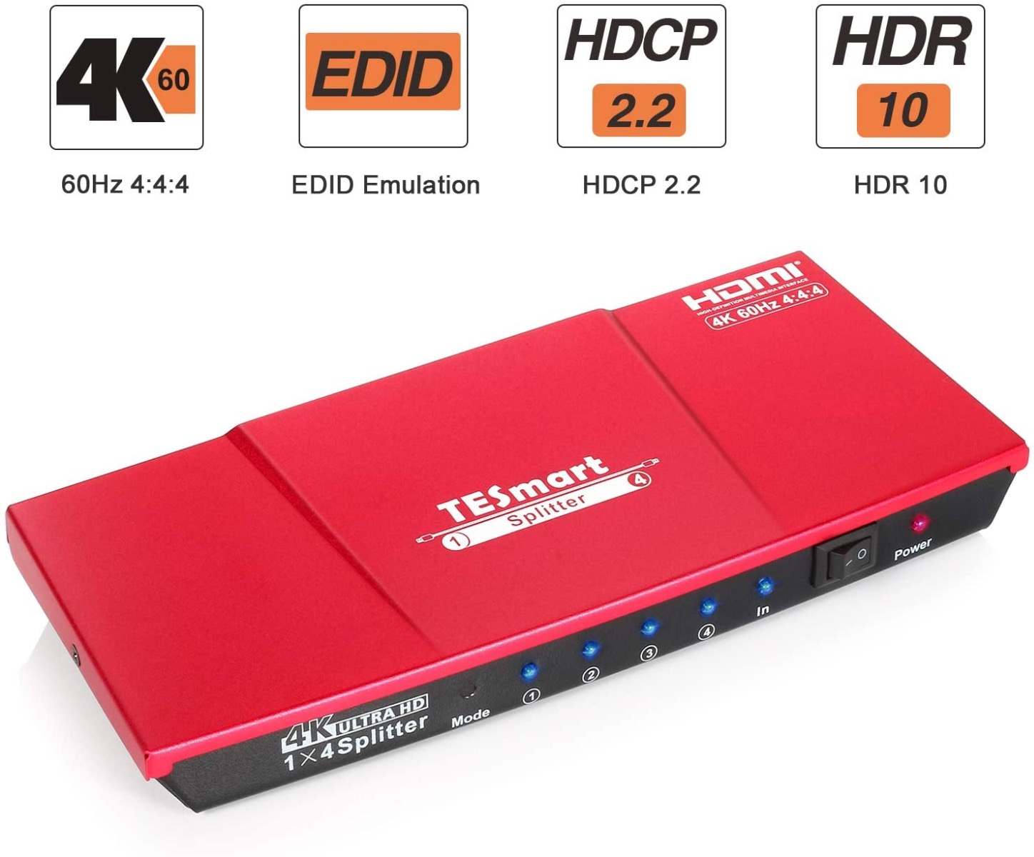 قسام HDMI ٤ منافذ عالي الجودة 4K